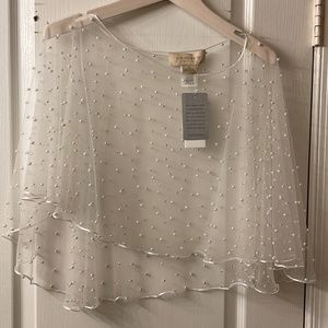 Jenny yoo pearl capelet / topper